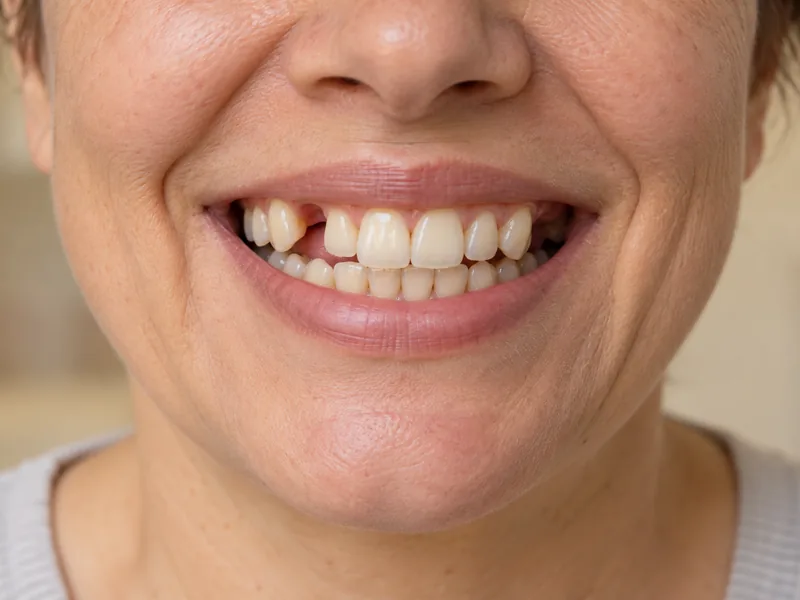 Sorriso com a falta de alguns dentes