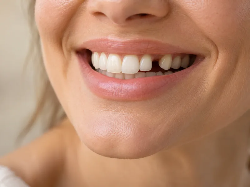 Sorriso com a falta de um dente